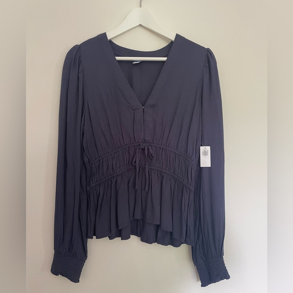 Old Navy Women's Blue Peplum Blouse